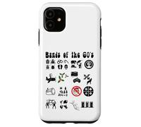 Funny Nerd Iconic Pop Rock Bandas de los años 60 Negro Carcasa para iPhone 11