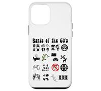 Funny Nerd Iconic Pop Rock Bandas de los años 60 Negro Carcasa para iPhone 12 mini