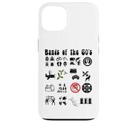 Funny Nerd Iconic Pop Rock Bandas de los años 60 Negro Carcasa para iPhone 13