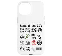Funny Nerd Iconic Pop Rock Bandas de los años 60 Negro Carcasa para iPhone 15