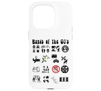Funny Nerd Iconic Pop Rock Bandas de los años 60 Negro Carcasa para iPhone 15 Pro