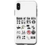Funny Nerd Iconic Pop Rock Bandas de los años 60 Negro Carcasa para iPhone XS Max