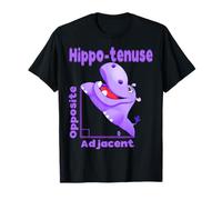 Funny Nerd Purple Hippotenuse Hippopotamus Matemáticas Profesor Camiseta