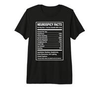 Funny Neurospicy Facts Label Parody for Neurodivergent Camiseta Premium