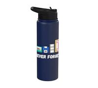 Funny never forget 1980s cassette VHS disquete retro tech Stainless Steel Insulated Water Bottle