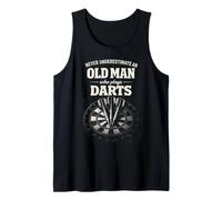 Funny Never Underestimate An Old Man Who Plays Darts Camiseta sin Mangas