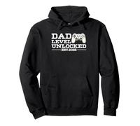 Funny New Dad Level Unlocked 2025 Video Game Día del Padre Sudadera con Capucha