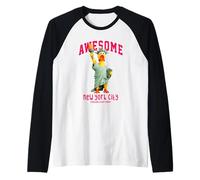 Funny New York City Statue of Liberty Yellow Rubber Duck Camiseta Manga Raglan