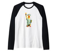 Funny New York City Statue of Liberty Yellow Rubber Duck Camiseta Manga Raglan