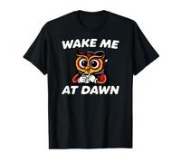 Funny Night Owl Coffee Wake Me At Dawn Morning Sarcasm Camiseta gráfica económica