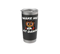 Funny Night Owl Coffee Wake Me At Dawn Morning Sarcasm Vaso térmico de acero inoxidable de doble pared