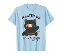 Funny Ninja Cat Master of Panic Attacks Art Anxiety Camiseta