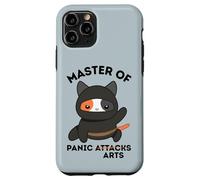 Funny Ninja Cat Master of Panic Attacks Art Anxiety Carcasa para iPhone 11 Pro