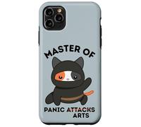 Funny Ninja Cat Master of Panic Attacks Art Anxiety Carcasa para iPhone 11 Pro MAX