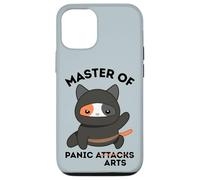 Funny Ninja Cat Master of Panic Attacks Art Anxiety Carcasa para iPhone 12/12 Pro