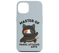 Funny Ninja Cat Master of Panic Attacks Art Anxiety Carcasa para iPhone 13
