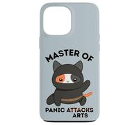 Funny Ninja Cat Master of Panic Attacks Art Anxiety Carcasa para iPhone 13 Pro MAX