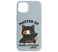 Funny Ninja Cat Master of Panic Attacks Art Anxiety Carcasa para iPhone 14 Plus