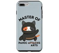 Funny Ninja Cat Master of Panic Attacks Art Anxiety Carcasa para iPhone 7 Plus/8 Plus