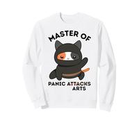 Funny Ninja Cat Master of Panic Attacks Art Anxiety Sudadera