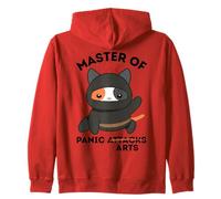 Funny Ninja Cat Master of Panic Attacks Art Anxiety Sudadera con Capucha