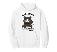 Funny Ninja Cat Master of Panic Attacks Art Anxiety Sudadera con Capucha