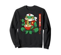 Funny Ninja Grumpy Frog Eat Ramen - Arte Samurai japonés Sudadera