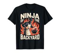 Funny Ninja of The Backyard Saying BBQ Humor Grill Mujeres Hombres Camiseta