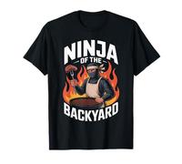 Funny Ninja of The Backyard Saying BBQ Humor Grill Mujeres Hombres Camiseta