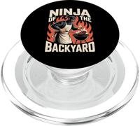 Funny Ninja of The Backyard Saying BBQ Humor Grill Mujeres Hombres PopSockets PopGrip para MagSafe