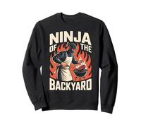 Funny Ninja of The Backyard Saying BBQ Humor Grill Mujeres Hombres Sudadera