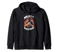Funny Ninja of The Backyard Saying BBQ Humor Grill Mujeres Hombres Sudadera con Capucha