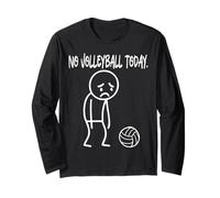 Funny No Volleyball Today Sad Boring Stickman Sport Lovers Manga Larga
