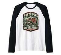 Funny North Pole Off-Road Club Sleigh Rig División Navidad Camiseta Manga Raglan