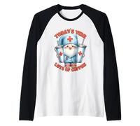 Funny Nurse and Coffee GNOME Dad Graphic For Nurse Mom Life Camiseta Manga Raglan