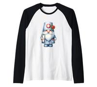 Funny Nurse GNOME Graphic For Women and Men Pediatric Doctor Camiseta Manga Raglan
