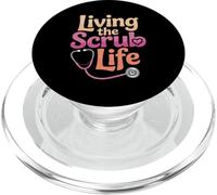 Funny Nurse Saying Living The Scrub Life Humor Mujeres Hombres PopSockets PopGrip para MagSafe