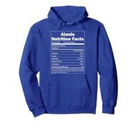 Funny Nutrition Facts Last Name Design - Alanis Sudadera con Capucha, Unisex para Adultos, Azul Real, L