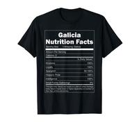 Funny Nutrition Facts Last Name Design - Galicia Camiseta
