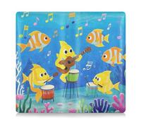 Funny Ocean Music Concert Fish Blue Leather - Soporte para tarjetas de identificación y seguro de registro de automóvil para conductores, propietarios de automóviles, remolque, motocicleta y barco,