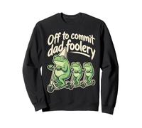 Funny Off To Commit Dad Foolery Frog Dad Father and Kids Sudadera