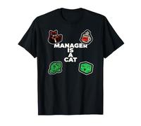 Funny Office Humor Manager Is A Cat Feline Boss Camiseta