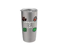 Funny Office Humor Manager Is A Cat Feline Boss Vaso térmico de acero inoxidable de doble pared