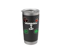 Funny Office Humor Manager Is A Cat Feline Boss Vaso térmico de acero inoxidable de doble pared