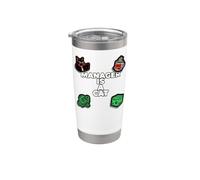 Funny Office Humor Manager Is A Cat Feline Boss Vaso térmico de acero inoxidable de doble pared