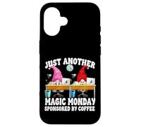 Funny Office Humor Monday GNOME Graphic Sponsored by Coffee Carcasa para iPhone 16