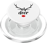 Funny Oh Deer Rudolph Reno Cornas de Navidad PopSockets PopGrip para MagSafe