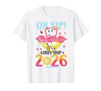 Funny Oh Sip! Es Un Viaje De Chicas Flamingo Amantes Viajeros Camiseta gráfica económica, Hombre, Blanco, M