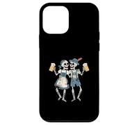 Funny Oktoberfest Skeleton Couple Drinking Beer Humor Prost Carcasa para iPhone 12 Mini