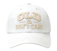 Funny Old & Don't Care - Gorra de béisbol bordada de algodón lavado para hombres, papá, abuelo, papá, blanco, Talla única